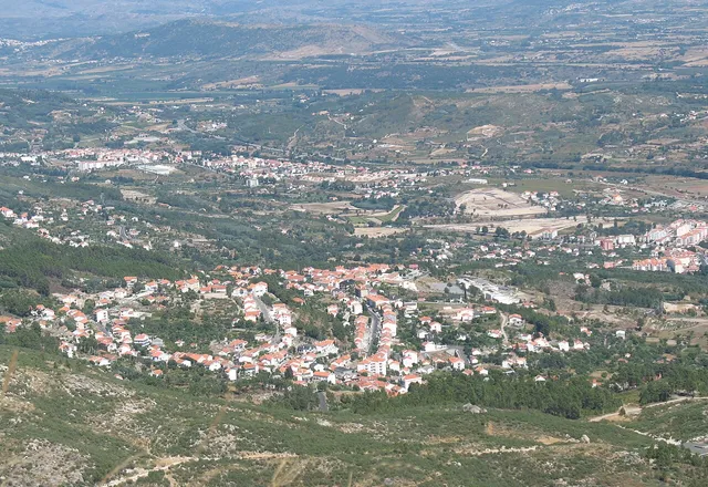 Aerial view of Covilhã seen from the Serra da Estrela